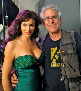 On a shoot for PETA with Panamanian actress Patricia De Leon -- she's on the left